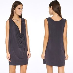 FREE PEOPLE Pillow Tank Mini Dress NWT Deep Cowl Neck in Black Sz. S